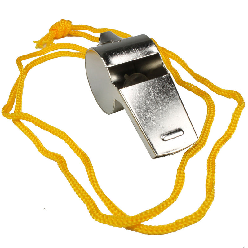 Load image into Gallery viewer, Metal Whistle with Lanyard
