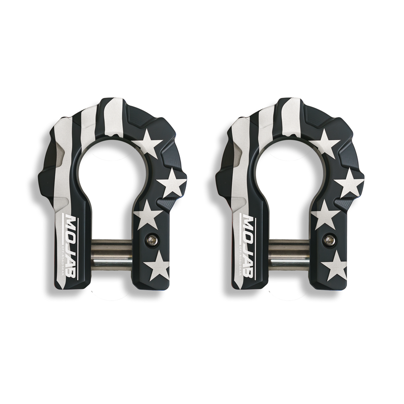 Load image into Gallery viewer, American Flag Black Edition 3/4'' Extreme duty Aluminum Shackle set (9T)
