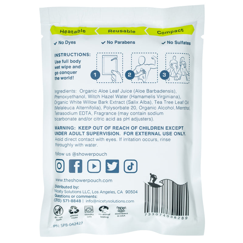 Load image into Gallery viewer, 5-pack Shower Pouch XL (2&#39; x 1&#39;) Body Wipes

