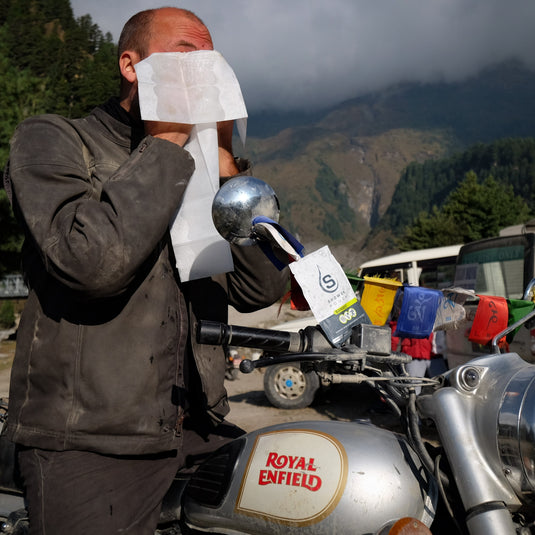 Adventure Sampler Kit: 4 Shower Pouches, 1 Hand Sanitizer (80%), and 1 Deodorant