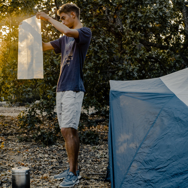 Load image into Gallery viewer, Tactical Molle Zipper Bag + Adventure Sampler Kit: 4 Shower Pouches, 1 Hand Sanitizer (80%), and 1 Deodorant
