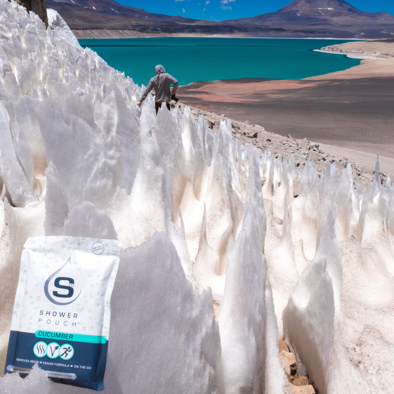 Load image into Gallery viewer, Adventure Sampler Kit: 4 Shower Pouches, 1 Hand Sanitizer (80%), and 1 Deodorant
