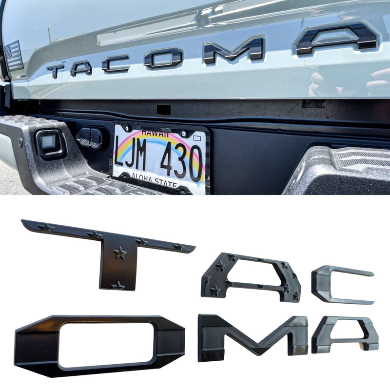 Load image into Gallery viewer, Toyota Tacoma Tailgate Insert Letters 3D Stars and Stripes - Adhesive-Backed (for Tacoma years 2016-2023)
