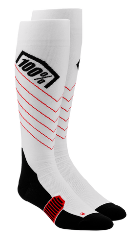 100% Hi-Side Performance Socks - White - Small/Medium 20054-00005