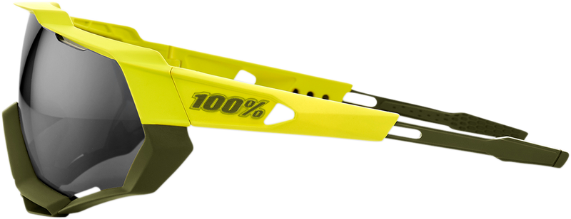 Load image into Gallery viewer, 100% Speedtrap Sunglasses - Yellow - Black Mirror Lens 61023-004-61
