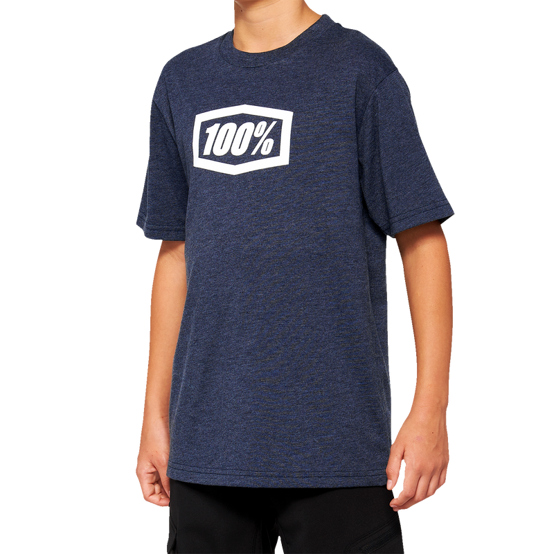 Load image into Gallery viewer, 100% Youth Icon T-Shirt - Navy - Small 20001-00012
