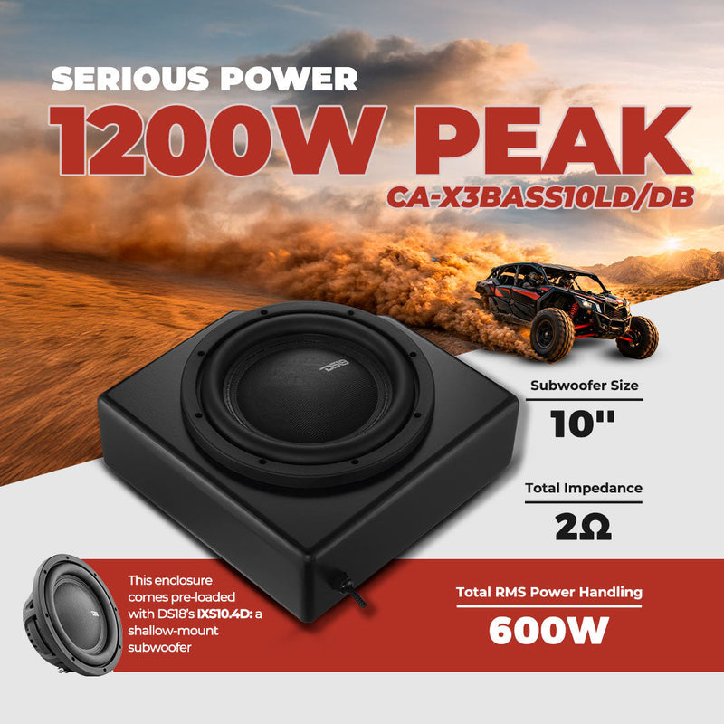 Load image into Gallery viewer, Can-Am 10” Under-Seat Subwoofer Enclosure for 4-Door Maverick X3 (2017-Up) - Rear Driver Side
