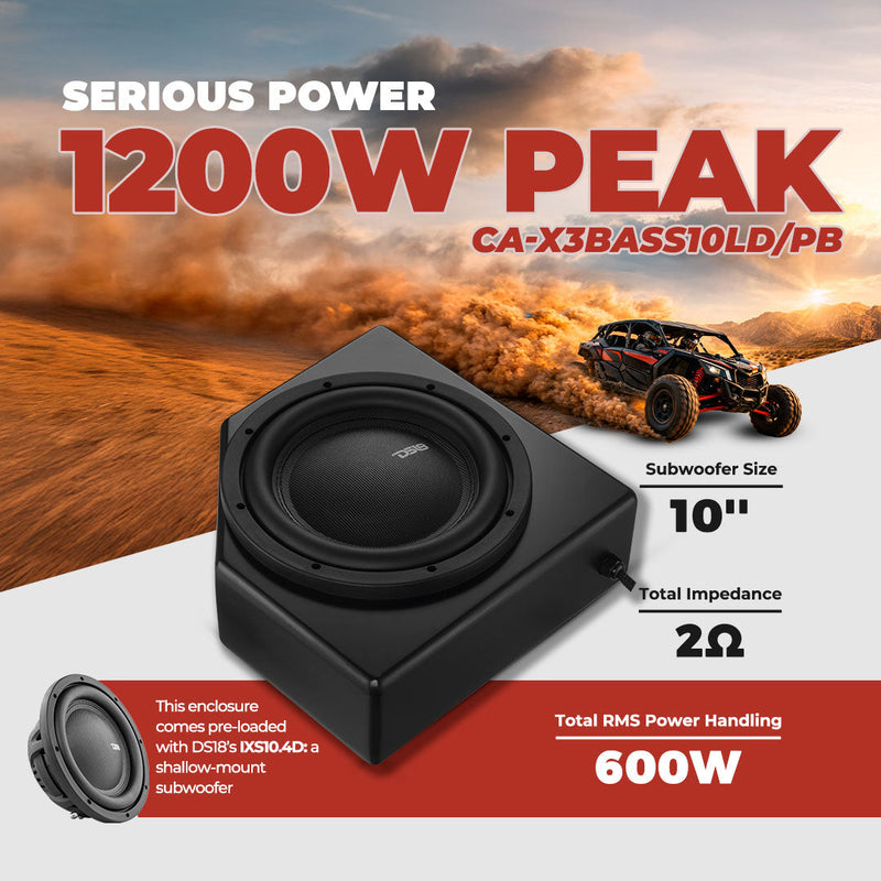 Load image into Gallery viewer, Can-Am 10” Under-Seat Subwoofer Enclosure for 4-Door Maverick X3 (2017-Up) - Rear Passenger Side

