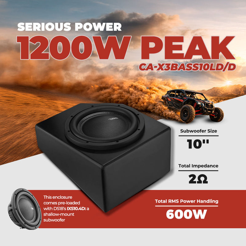 Load image into Gallery viewer, Can-Am 10” Under-Seat Subwoofer Enclosure for 2-Door &amp; 4-Door Maverick X3 (2017-Up) - Front Driver Side
