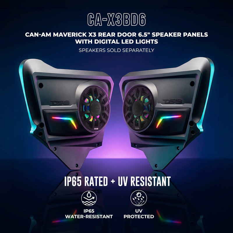 Load image into Gallery viewer, Can-Am Maverick X3 (2017-Up) Rear Door Speaker Panels with Digital LED Badge
