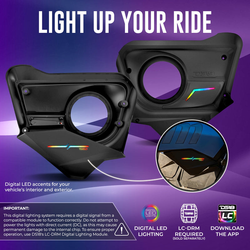 Load image into Gallery viewer, Can-Am Maverick X3 (2017-Up) Rear Door Speaker Panels with Digital LED Badge
