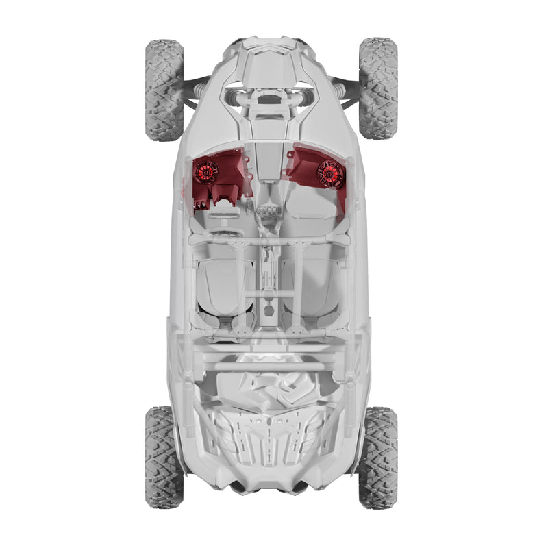 Load image into Gallery viewer, Can-Am Maverick X3 Stage 2 Dash Panel Speaker Enclosures and Driver Side Under Seat Subwoofer Enclosure - 2800W MAX
