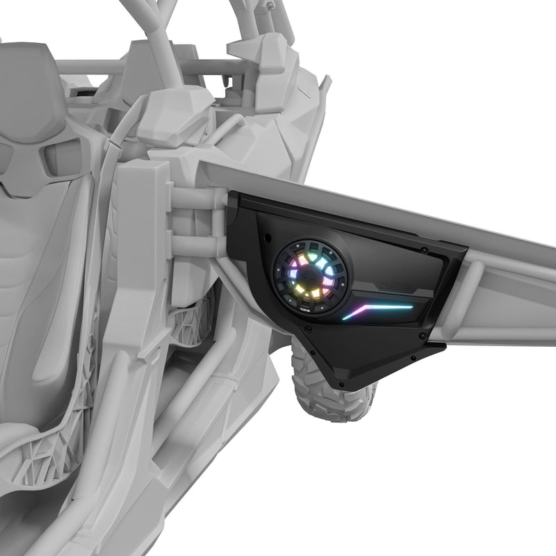Load image into Gallery viewer, Can-Am Maverick X3 Door Speaker Panels Loaded with NXL-IQ 6.5" 2-Way Coaxial Marine Speakers and Digital LED Badge
