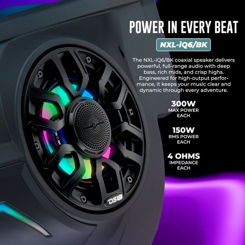 Load image into Gallery viewer, Can-Am Maverick X3 Door Speaker Panels Loaded with NXL-IQ 6.5" 2-Way Coaxial Marine Speakers and Digital LED Badge
