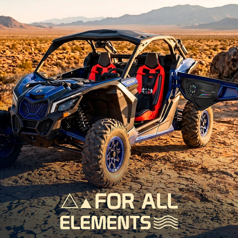 Load image into Gallery viewer, Can-Am Maverick X3 Door Speaker Panels Loaded with NXL-IQ 6.5" 2-Way Coaxial Marine Speakers and Digital LED Badge
