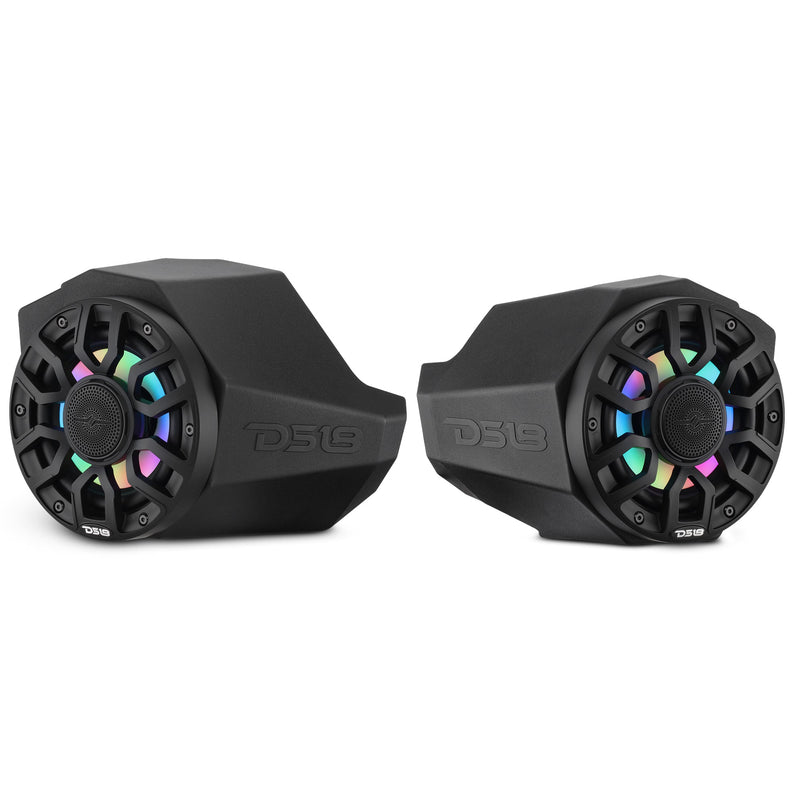 Load image into Gallery viewer, Can-Am Maverick X3 Kick Panel Speaker Pods Loaded with NXL-IQ 6.5" 2-Way Coaxial Marine Speakers and Digital LED Lights
