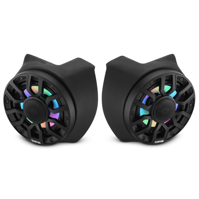 Load image into Gallery viewer, Can-Am Maverick X3 Rear B-Pillar Speaker Pods Loaded with NXL-IQ 6.5" 2-Way Coaxial Marine Speakers and Digital LED Lights
