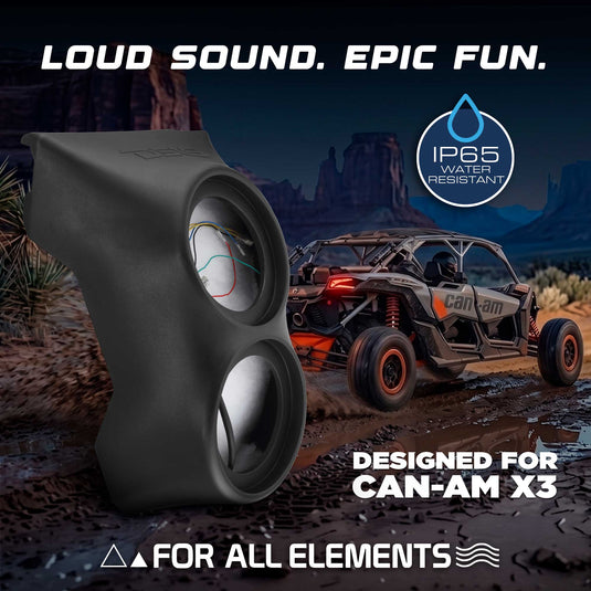 Can-Am Maverick X3 (2017-Up) Waterfall Center Console Speaker Pod – Fits Dual 6.5” Speakers
