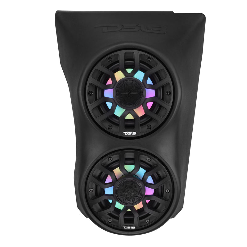 Load image into Gallery viewer, Can-Am Maverick X3 (2017-Up) Waterfall Center Console Speaker Pod Loaded with NXL-IQ 6.5" 2-Way Coaxial Marine Speakers and Digital LED Lights
