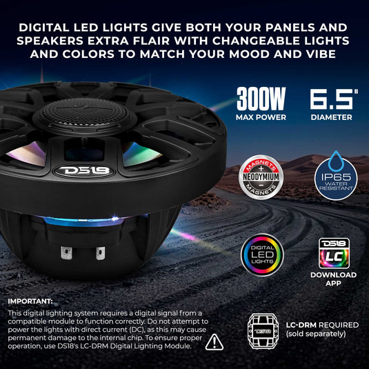 Can-Am Maverick X3 (2017-Up) Waterfall Center Console Speaker Pod Loaded with NXL-IQ 6.5" 2-Way Coaxial Marine Speakers and Digital LED Lights
