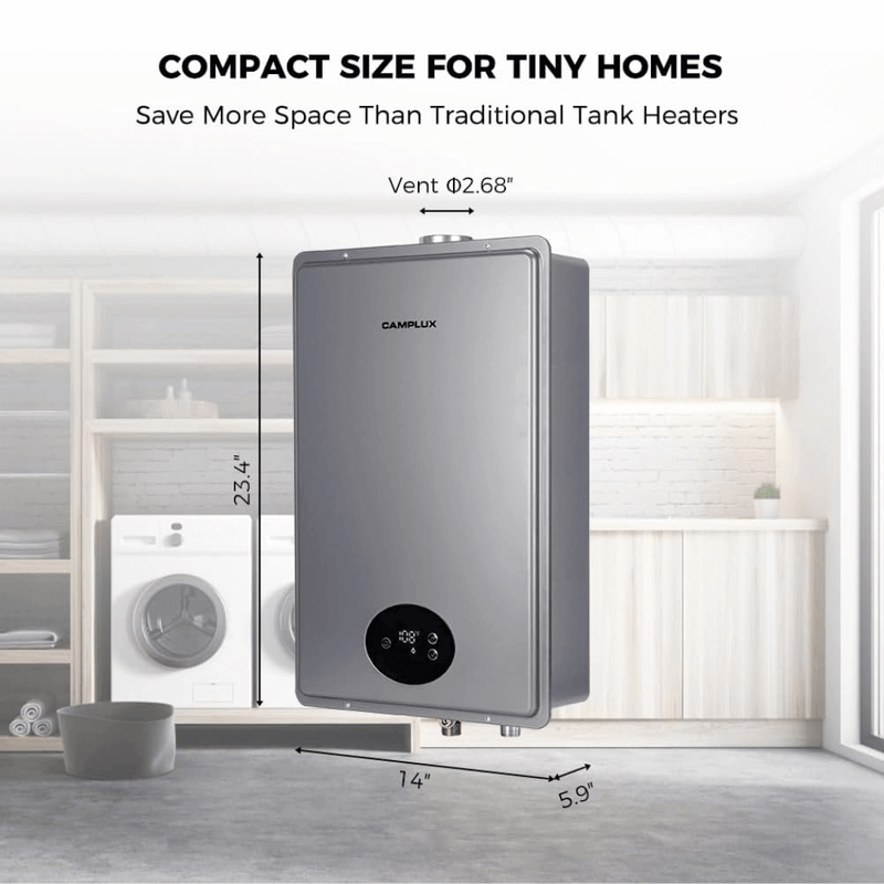 Load image into Gallery viewer, Camplux Instant Indoor Tankless Gas Water Heater 5.28 GPM | Gray
