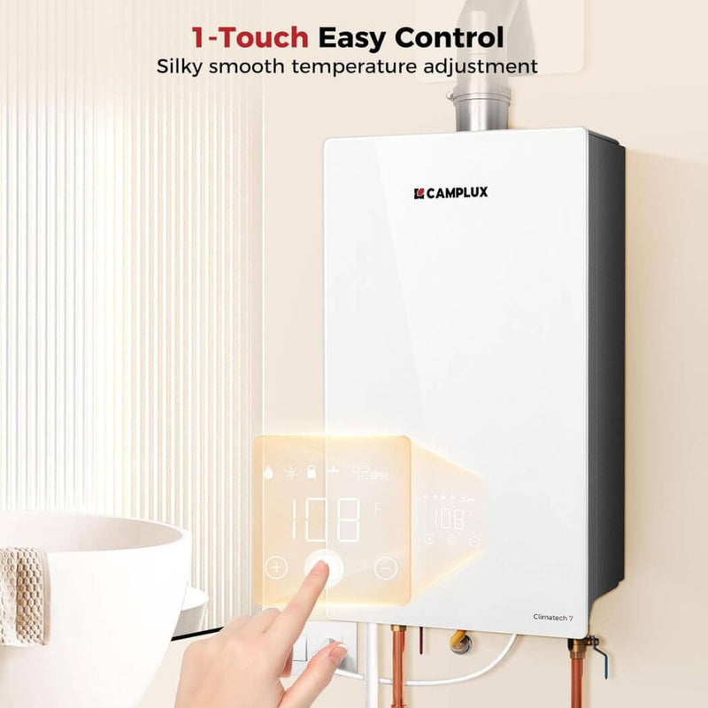 Load image into Gallery viewer, Camplux Climatech-7 Indoor Tankless Gas Water Heater 6.86 GPM | White
