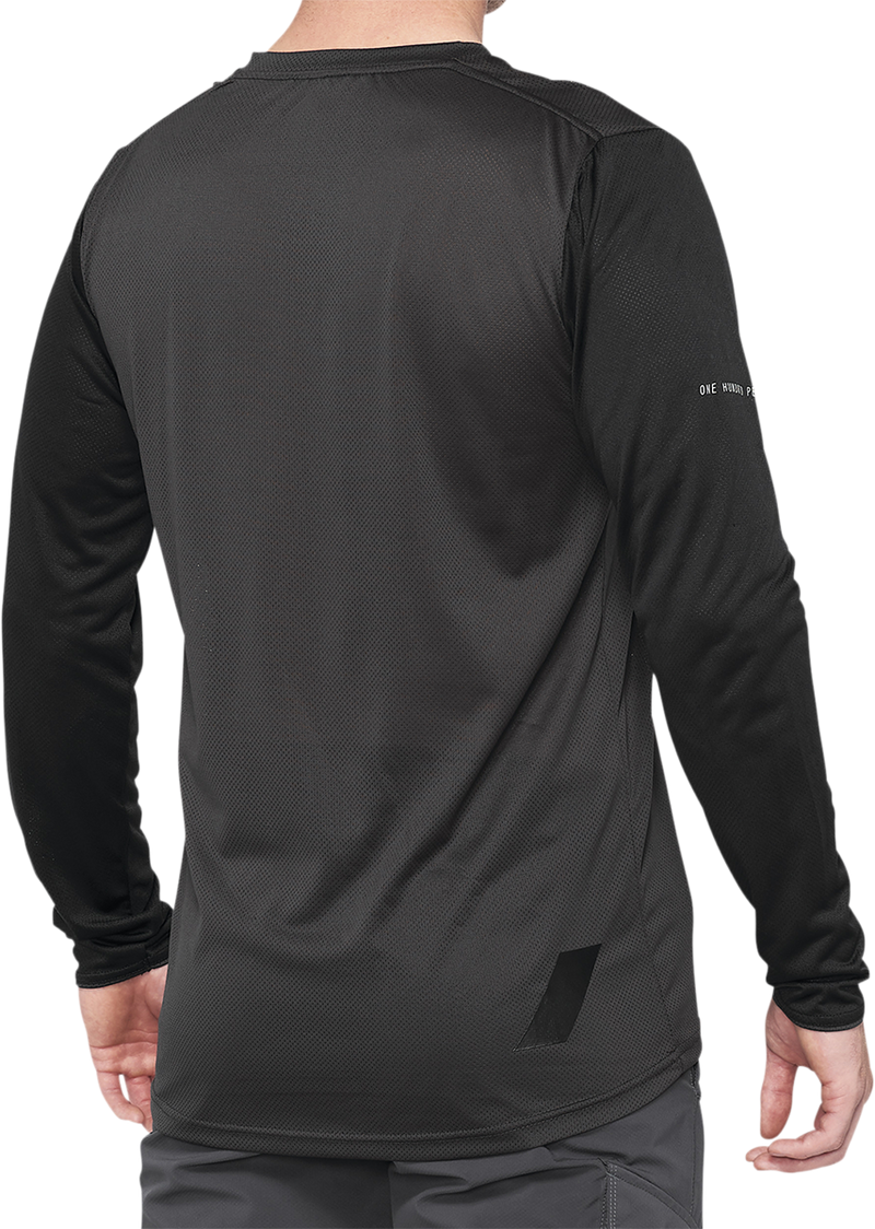 Load image into Gallery viewer, 100% Ridecamp Jersey - Long-Sleeve - Black/Charcoal - Medium 40028-00001
