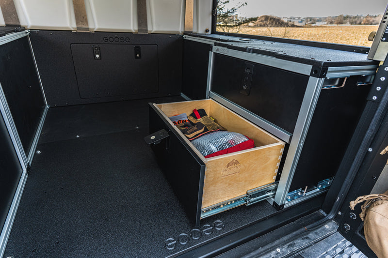 Load image into Gallery viewer, Alu-Cab Canopy Camper V2 - Jeep Gladiator 2019-Present JT - Rear Double Drawer Module - 5' Bed
