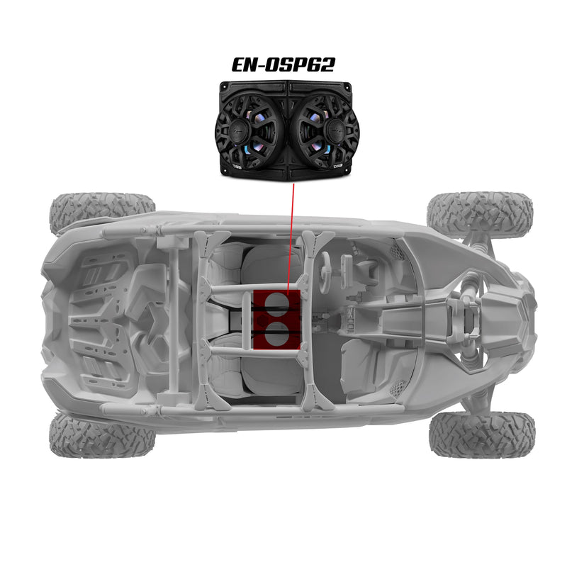 Load image into Gallery viewer, CAN-AM Overhead Enclosure With Amplifier and Installation Kit - Loaded with 2x 6.5&quot; 2-Way Marine Speakers With Digital LED Lights
