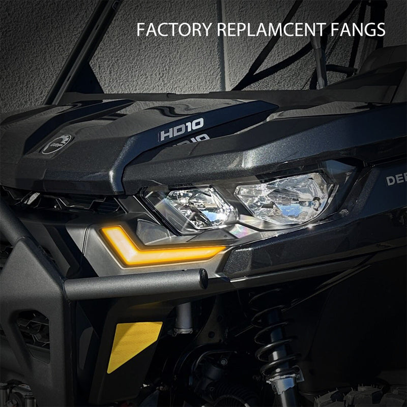 Load image into Gallery viewer, Turn-Signal Plug-&amp;-Play Kit | 2020-2026 Can-Am Defender | Front Fang Lights w/Taillight Integration
