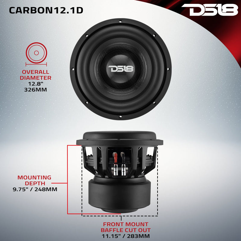 Load image into Gallery viewer, 12" High Excursion Subwoofer with Carbon Fiber Cone | 3500W RMS / 7000W Peak | Dual 1-Ohm Voice Coil
