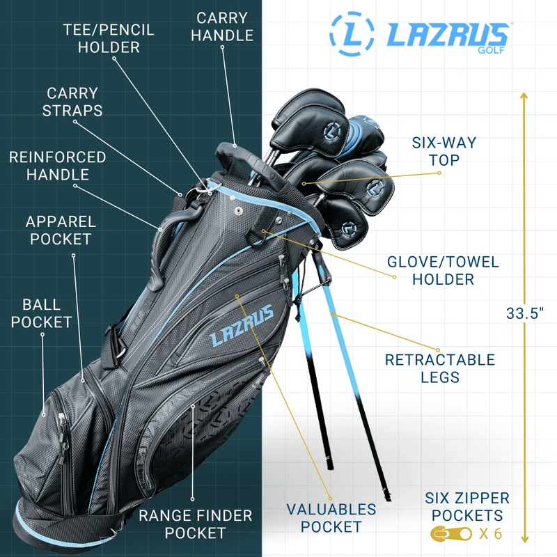 Load image into Gallery viewer, Lazrus Golf Premium Black Golf Bags
