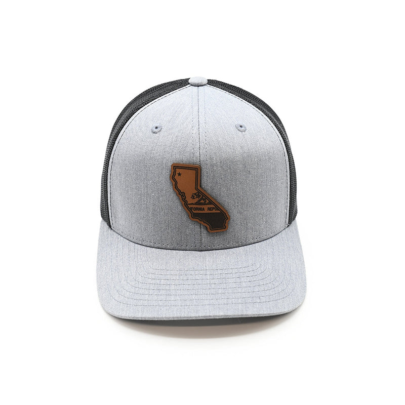 Load image into Gallery viewer, CA State Flag Leather Patch Hat
