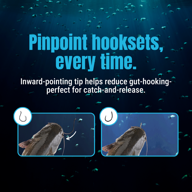Load image into Gallery viewer, Reaction Tackle Heavyweight Catfish Circle Hooks - Offset Octopus Hooks (25 Pack) - New

