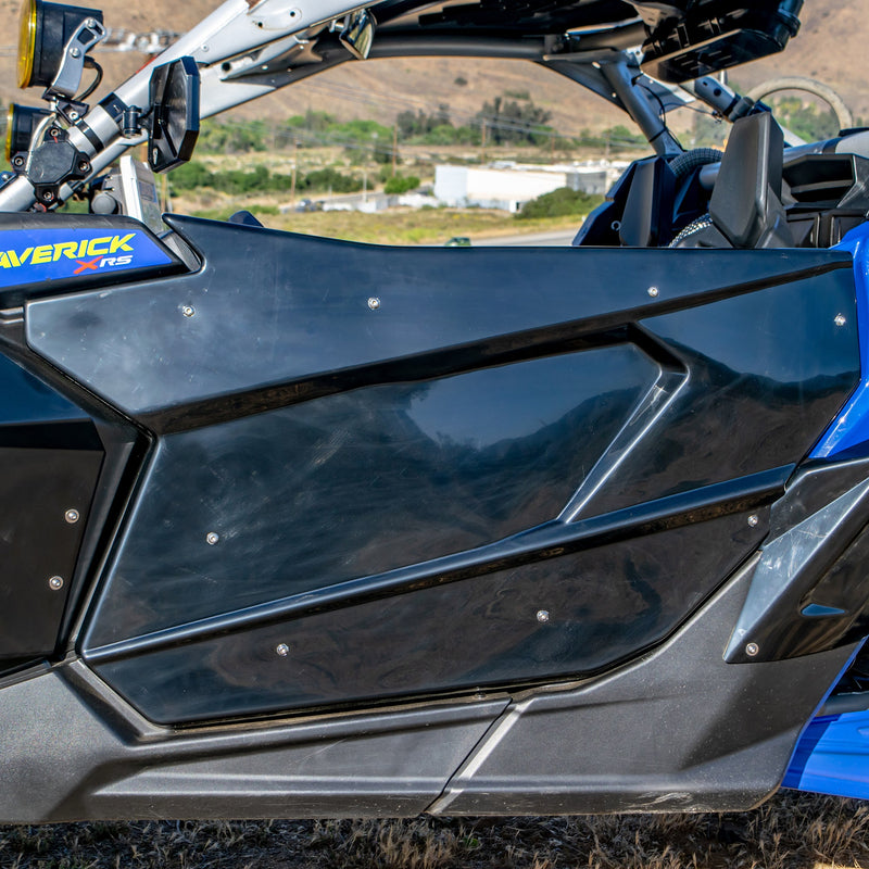 Load image into Gallery viewer, DRT Motorsports smooth black ABS front doors for Can-Am X3 2017+ Close up
