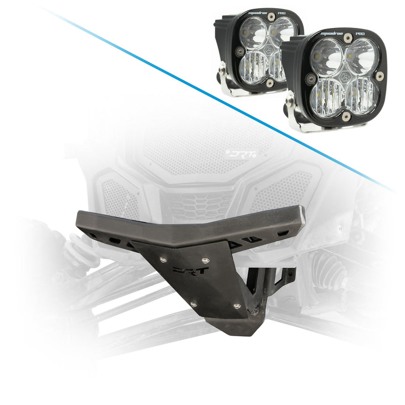 Load image into Gallery viewer, Front-end protection kit for Can-Am Maverick X3 2017+ DRT bumper with bulkhead reinforcement and Baja Designs XL80 LED Auxiliary Light Pods
