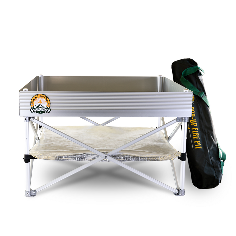 Load image into Gallery viewer, Fireside Outdoor Pop-Up Fire Pit &amp; Heat Shield Bundle

