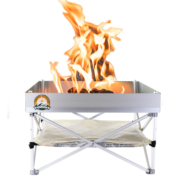 Load image into Gallery viewer, Fireside Outdoor Pop-Up Fire Pit &amp; Heat Shield Bundle
