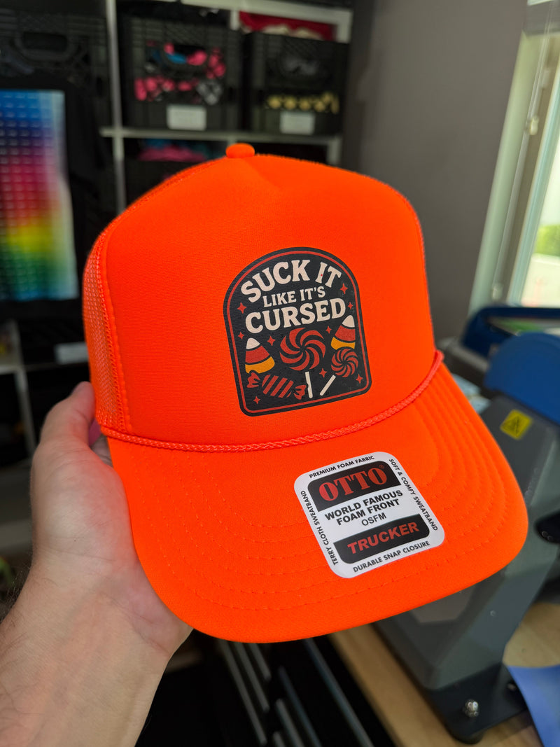 Load image into Gallery viewer, Like it’s Cursed Trucker Hat
