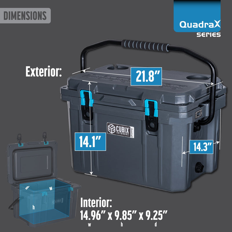 Load image into Gallery viewer, 20 Quart Rotomolded Cooler - QuadraX
