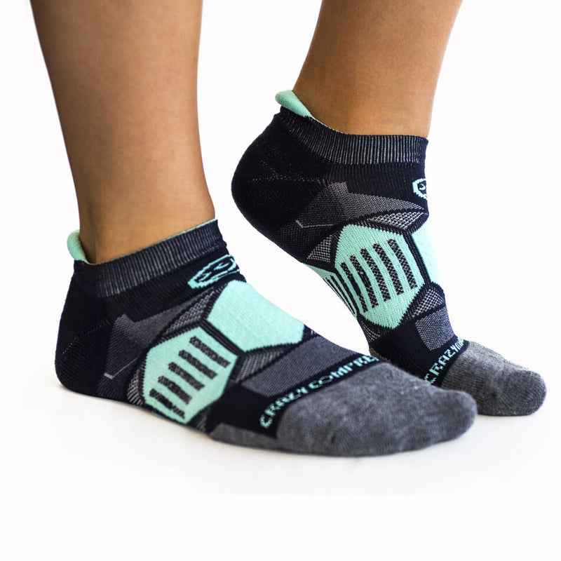 Load image into Gallery viewer, Navy &amp; Mint - Elite Running Socks
