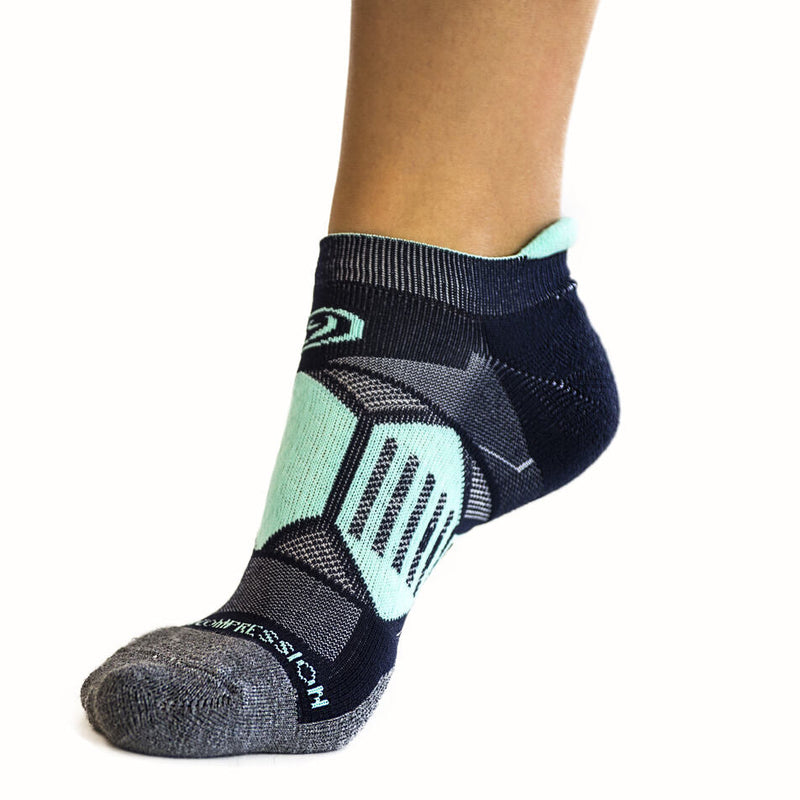Load image into Gallery viewer, Navy &amp; Mint - Elite Running Socks
