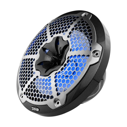 NXL 10" 2-Way Coaxial Marine Speaker With LED RGB Lights 200 Watts Rms 4-Ohm -Black Carbon Fiber - Skoutley Outdoors LLC