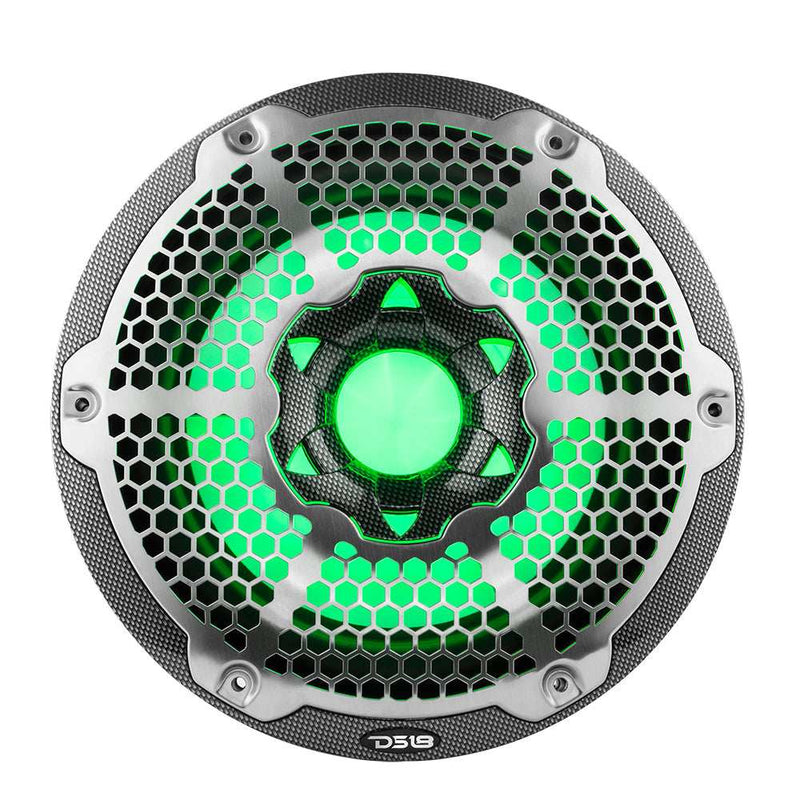 Load image into Gallery viewer, NXL 10&quot; Marine Subwoofer With LED RGB Lights 300 Watts Rms SVC 4-Ohm -Black Carbon Fiber - Skoutley Outdoors LLC

