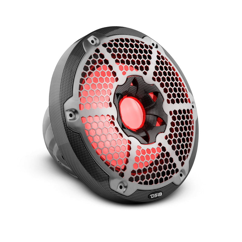 Load image into Gallery viewer, NXL 10" Marine Subwoofer With LED RGB Lights 300 Watts Rms SVC 4-Ohm -Black Carbon Fiber
