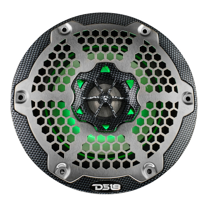 Load image into Gallery viewer, NXL 6.5&quot; 2-Way Coaxial Marine Speaker With LED RGB Lights 100 Watts Rms 4-Ohm - Black Carbon Fiber
