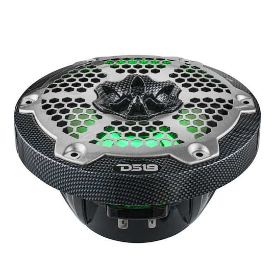 NXL 6.5" 2-Way Coaxial Marine Speaker With LED RGB Lights 100 Watts Rms 4-Ohm - Black Carbon Fiber - Skoutley Outdoors LLC
