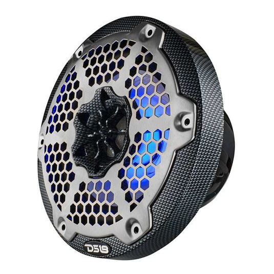 NXL 6.5" 2-Way Coaxial Marine Speaker With LED RGB Lights 100 Watts Rms 4-Ohm - Black Carbon Fiber - Skoutley Outdoors LLC