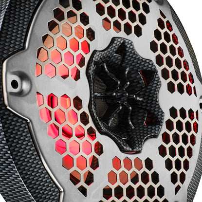 NXL 6.5" 2-Way Coaxial Marine Speaker With LED RGB Lights 100 Watts Rms 4-Ohm - Black Carbon Fiber - Skoutley Outdoors LLC
