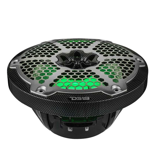 NXL 8" 2-Way Coaxial Marine Speaker With LED RGB Lights 125 Watts Rms 4-Ohm - Black Carbon Fiber - Skoutley Outdoors LLC
